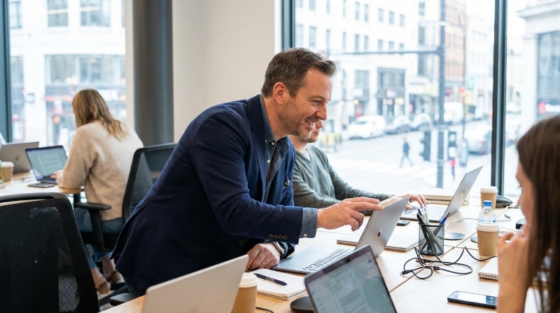 Oficinista trabajando