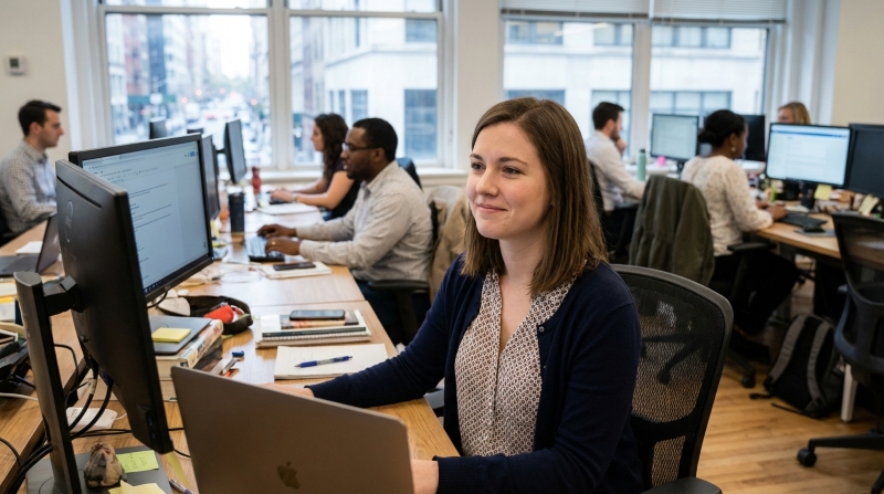 Profesional trabajando en oficina
