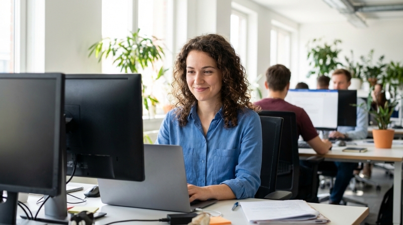 Oficinista trabajando